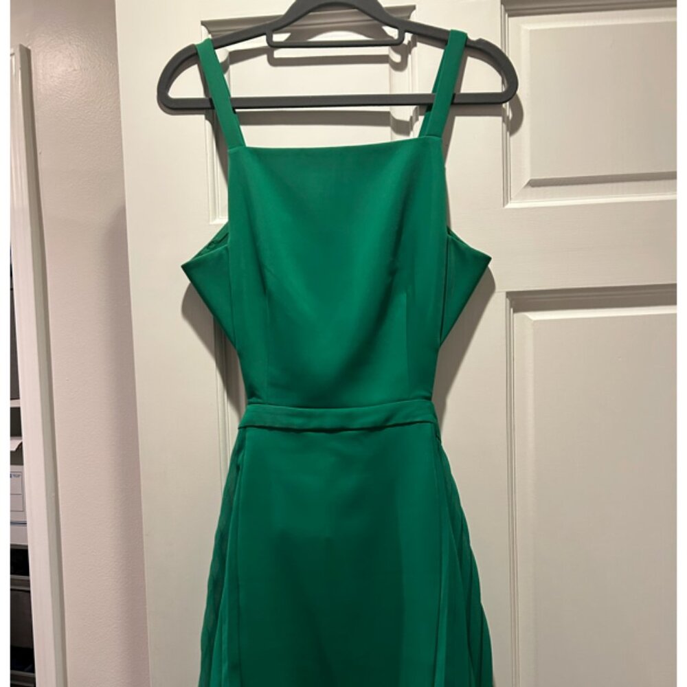 BCBG Green Cocktail Dress Open Backed